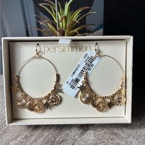 Persimmon Gold Celestial Charm Hoop Earrings – NWT
